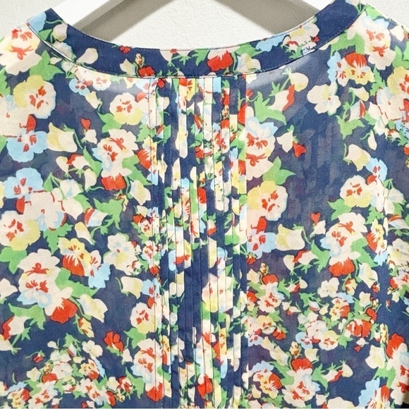 DANIEL RAINN Women’s Multicolor Floral Geometric Print Chiffon Blouse Size M - Picture 7 of 9